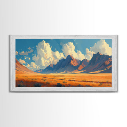 Southwestern Wall Decor | Western Wall Art | Retro Landscape Painting | Canvas Print | Retro Wall Hanging | American Western Arizona Art
