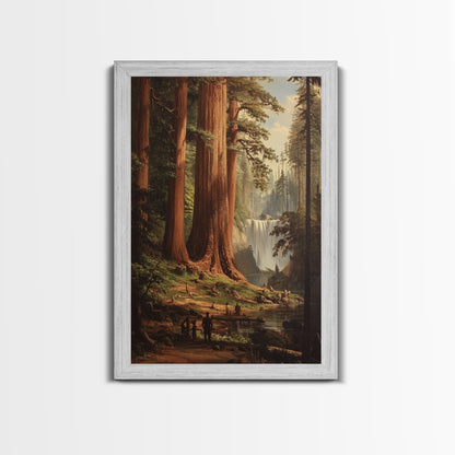 The Redwoods of California, Ancient California Canvas Print, Fantasy Decor, California Wall Art, Tall Redwood Trees Painting