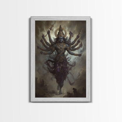 Radha Krishna Wall Art, Framed Canvas Print, Indian Inspired Wall Art, Krishna Painting, Hindu Art, Hinduism Decor