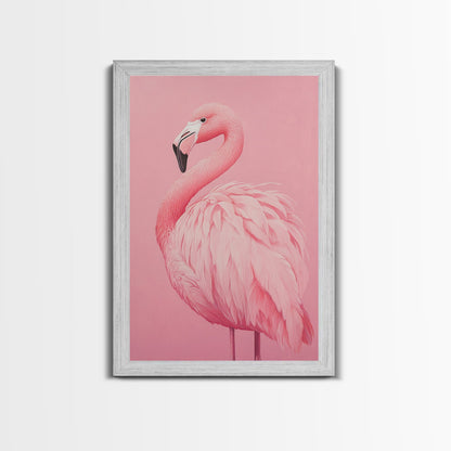 Pink Flamingo Painting Canvas Print, Flamingo Wall Art, Animals home Decor, Preppy Decor, Preppy Dorm Room Art, Preppy Decor, Girl Gift