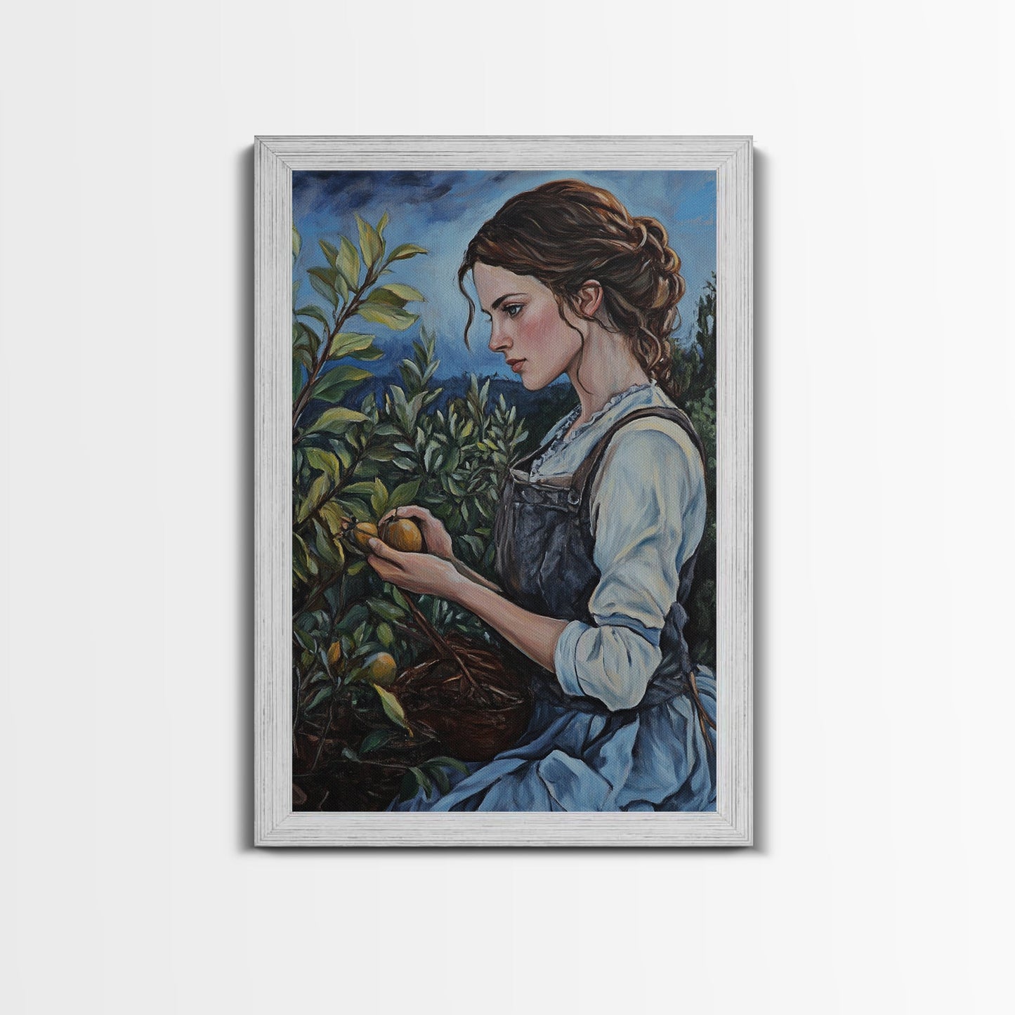 Woman In Garden Painting Print, Victorian Woman Portrait Painting Print, Lady In The Garden, Traditional Wall Art