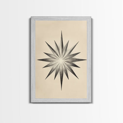 The North Star Canvas Print - Framed Canvas - Minimalist Christmas Art - Boho Christmas Art - Rustic Christmas Art
