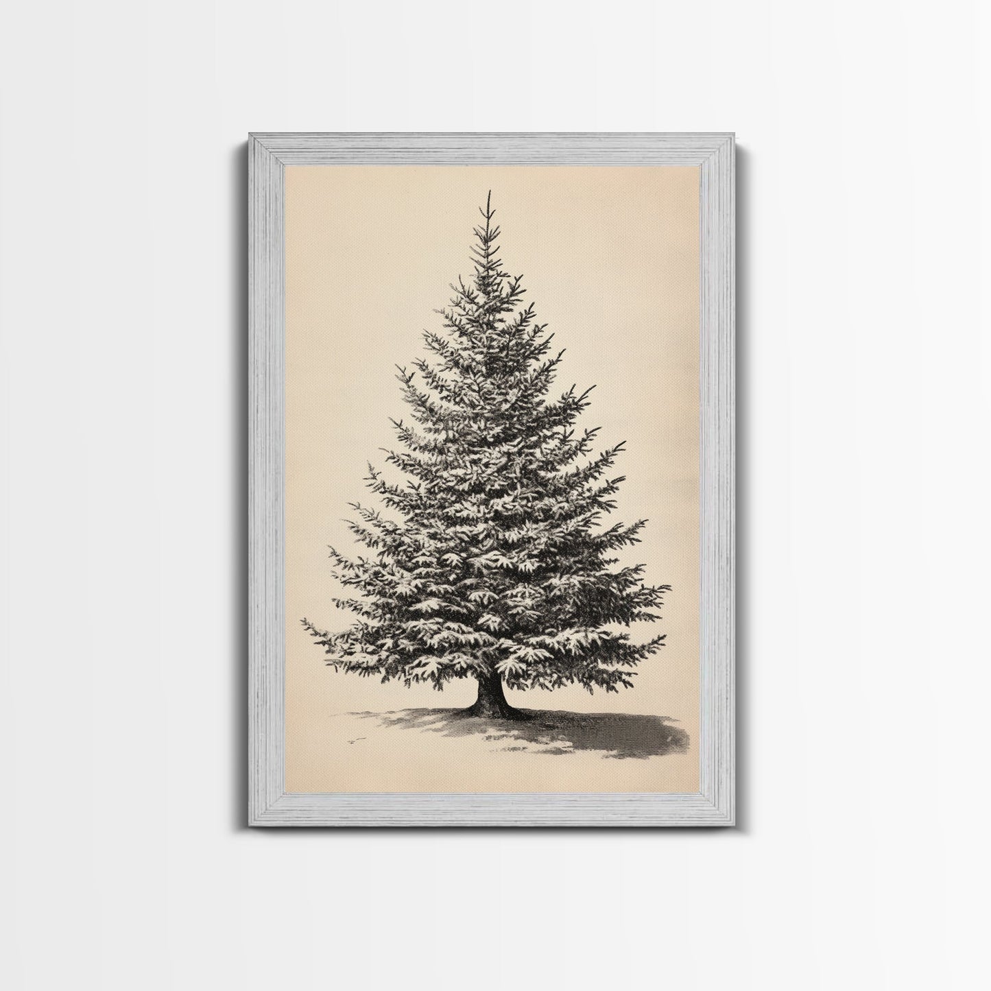 Sketch of a Christmas Tree Canvas Print - Framed Canvas - Minimalist Christmas Art - Boho Christmas Art - Rustic Christmas Art
