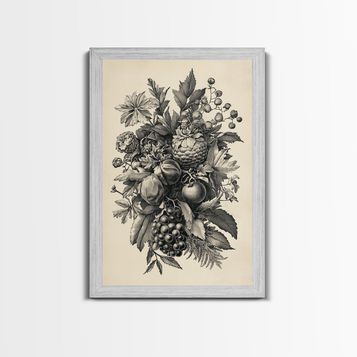 Vintage Christmas Wall Art Canvas Print - Framed Canvas - Minimalist Christmas Art - Boho Christmas Art - Rustic Christmas Art