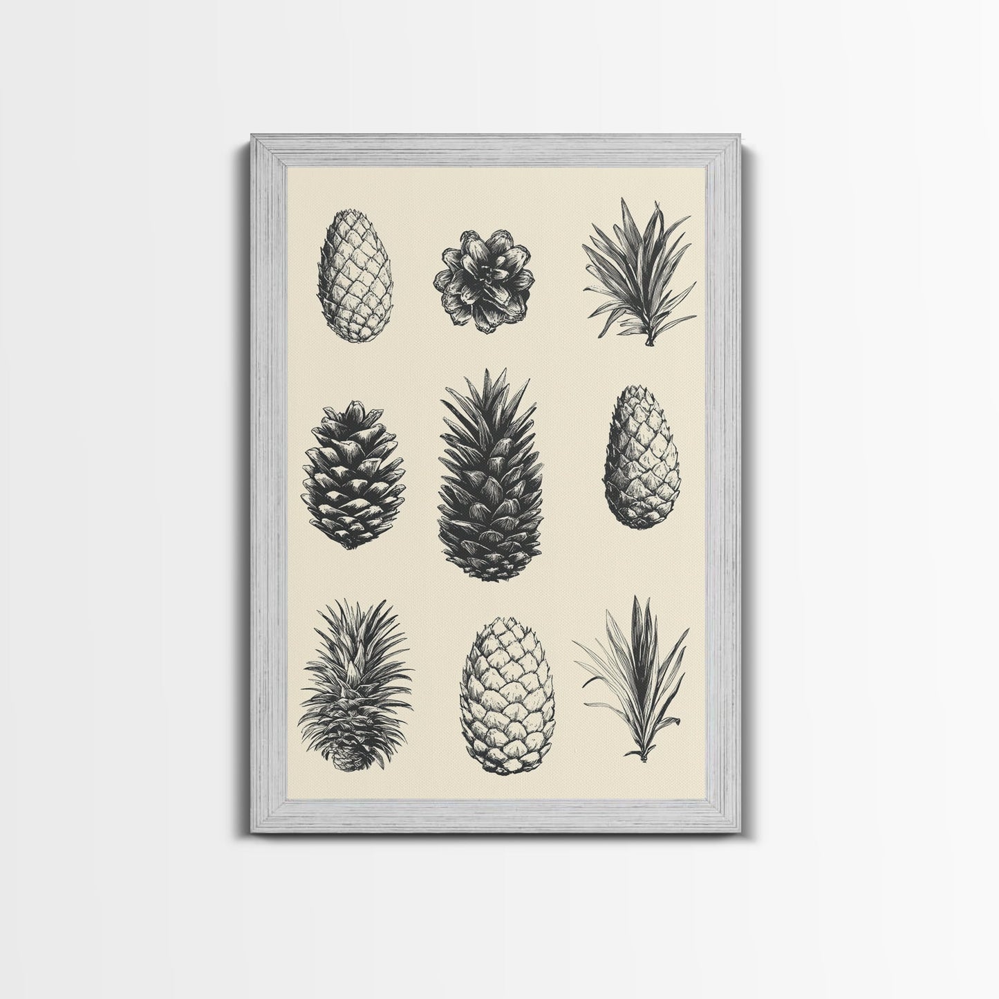 Christmas Pine Cones Canvas Print - Framed Canvas - Minimalist Christmas Art - Boho Christmas Art - Rustic Christmas Art - Pinecone Painting