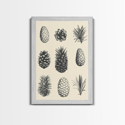 Christmas Pine Cones Canvas Print - Framed Canvas - Minimalist Christmas Art - Boho Christmas Art - Rustic Christmas Art - Pinecone Painting