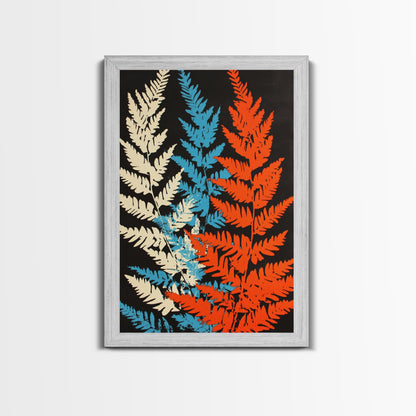 Fern Leaves Abstract Art Print, Retro MCM Style Home Decor, Mid Cenury Modern Abstract Wall Art, Fern Leaves Painting