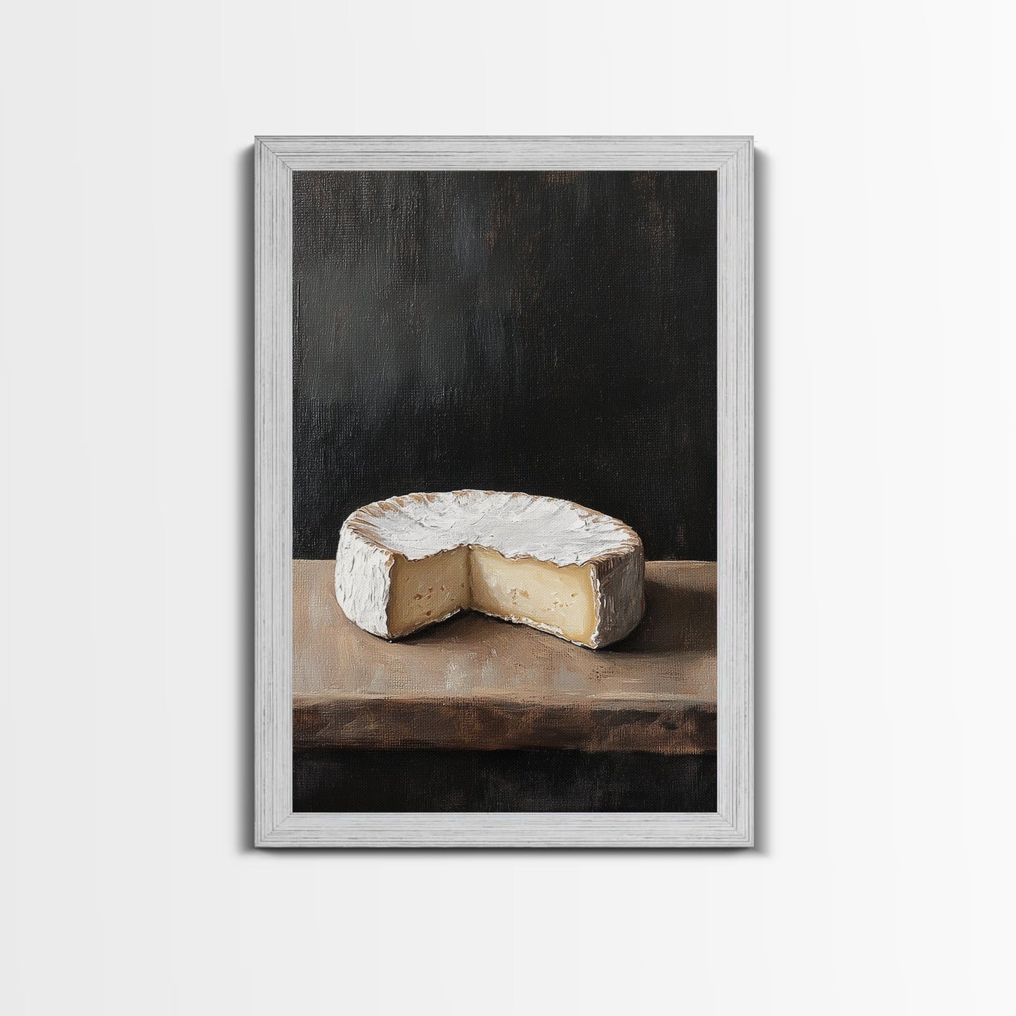 Wheel Of Cheese Painting Print, Brie Cheese Art, Cheese Painting, Cheese Still Life Oil Painting, Cheese Painting, Rustic Kitchen Decor
