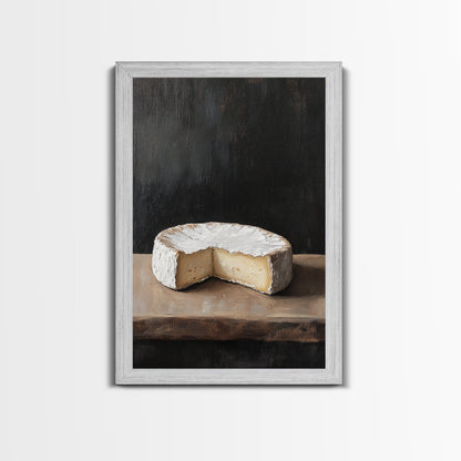 Wheel Of Cheese Painting Print, Brie Cheese Art, Cheese Painting, Cheese Still Life Oil Painting, Cheese Painting, Rustic Kitchen Decor
