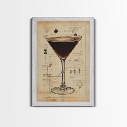 Espresso Martini Wall Art Canvas Print, Cocktail Painting, Cocktail Decor, Bar Decor, Home Bar Wall Art, Kitchen Wall Art