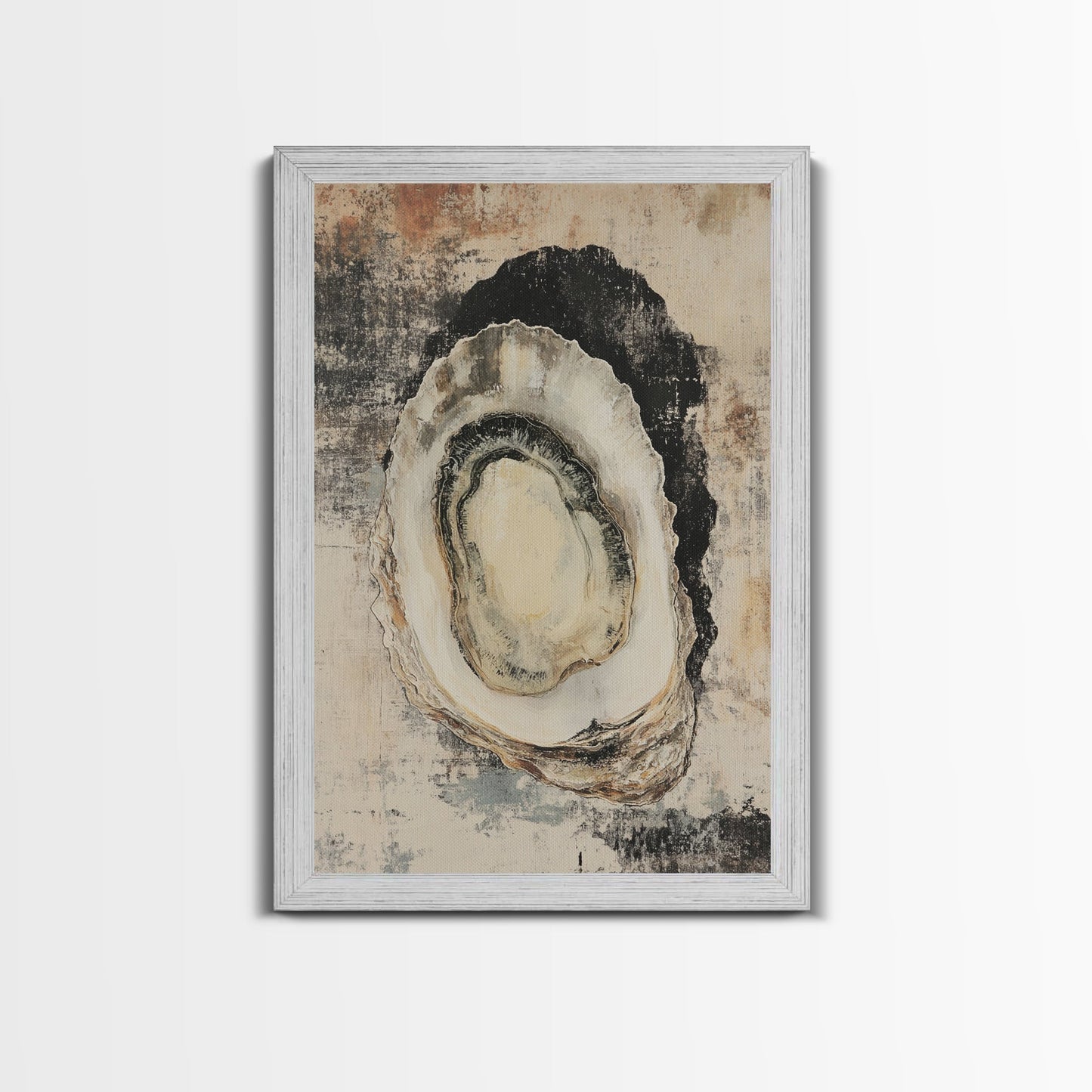 Oyster Painting Print Coastal Watercolor Wall Art Sea Shell Print Minimalist Poster Oyster Shell Painting Oyster Shell Art
