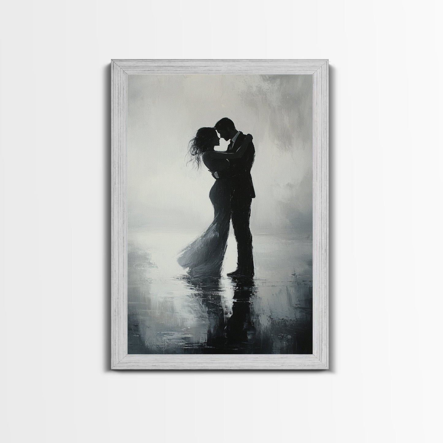 Oil Painting Print Of a Couple Dancing, Wood Framed Wall Art, Wedding Gift Idea, Wedding Decoration, Couple Dancing Art, Couple Painting