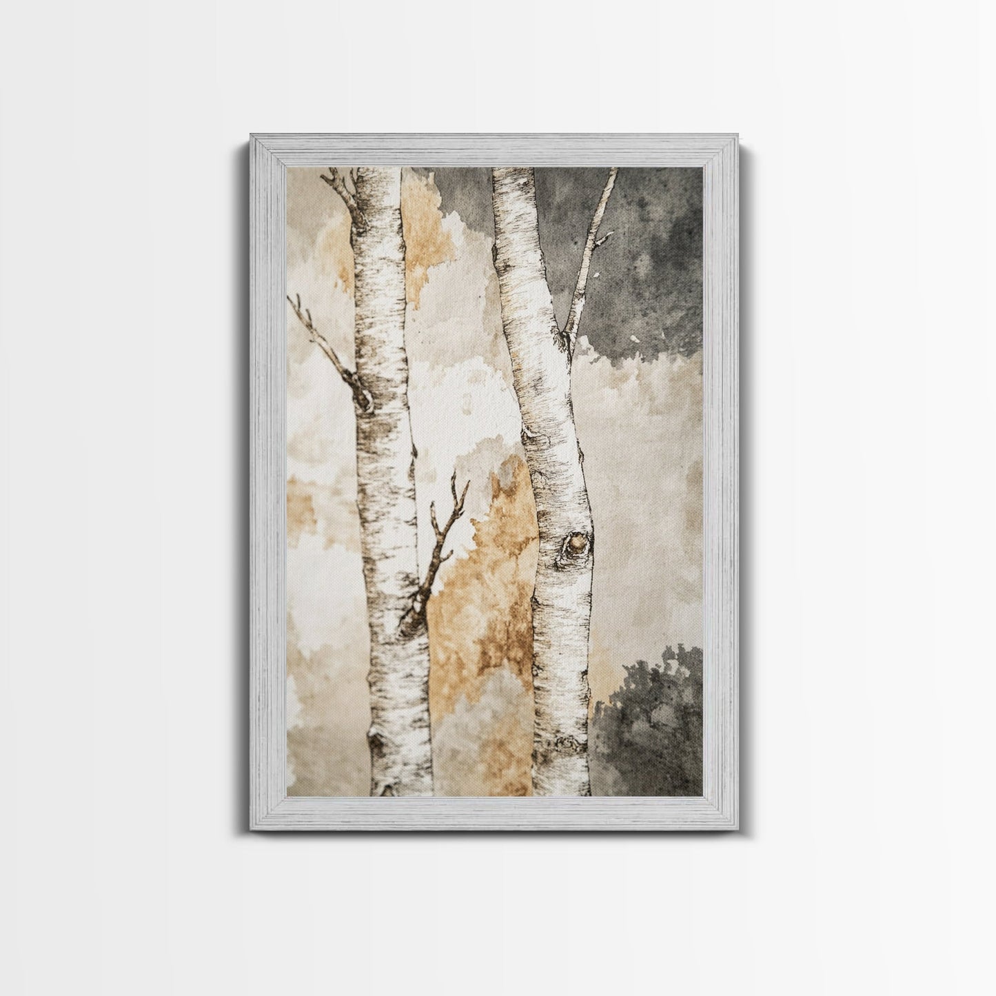 Ready To Hang Birch Tree Forest Painting Print Aspen Trees Painting Wall Art Wabi Sabi Modern Home Decor Minimalist Wabi Sabi Painting