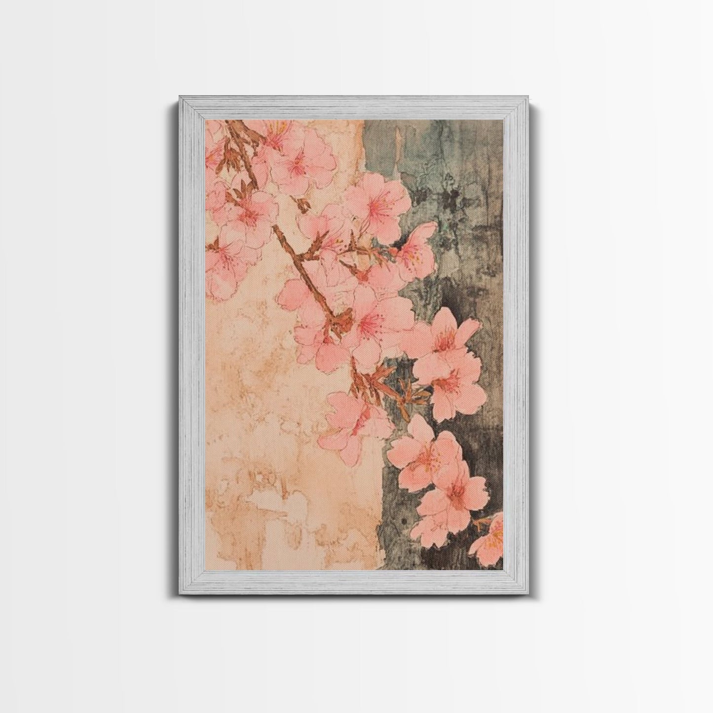 Skaura Tree Canvas Wall Art, Sakura Cherry Blossoms Canvas Print Ready To Hang, Japanese Style Art, Cherry Blossom Painting