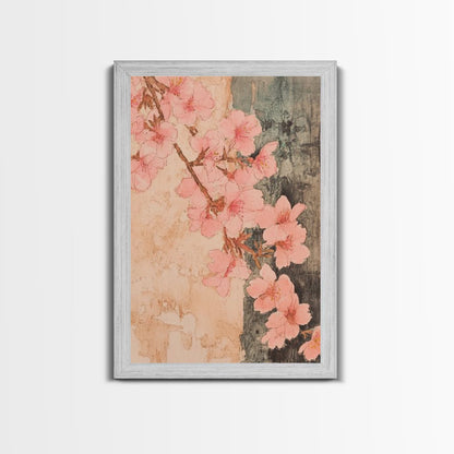 Skaura Tree Canvas Wall Art, Sakura Cherry Blossoms Canvas Print Ready To Hang, Japanese Style Art, Cherry Blossom Painting