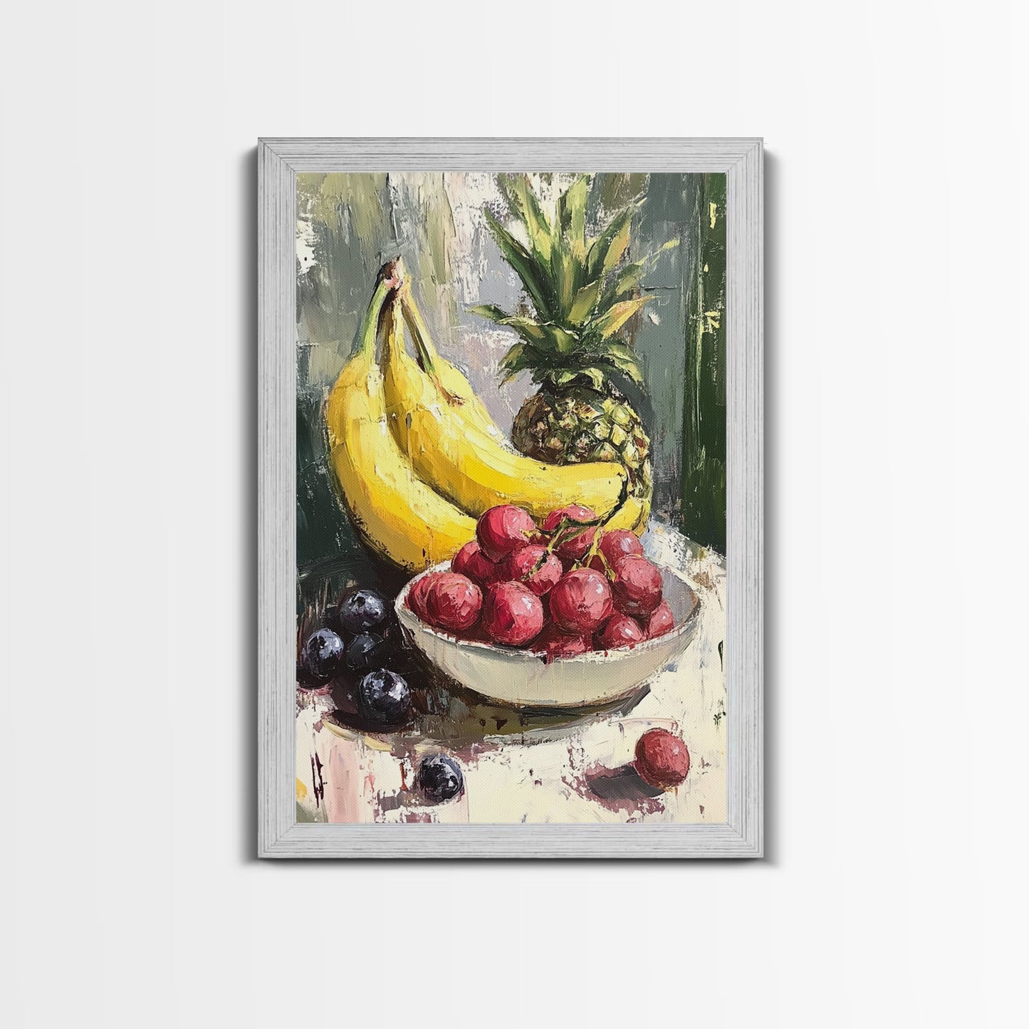 Retro Antique Fruit Still Life Oil Painting Canvas Print, Wood Framed Canvas, Still Life Art, Oil Painting Print, Kitchen Decor, Kitchen Wall Art
