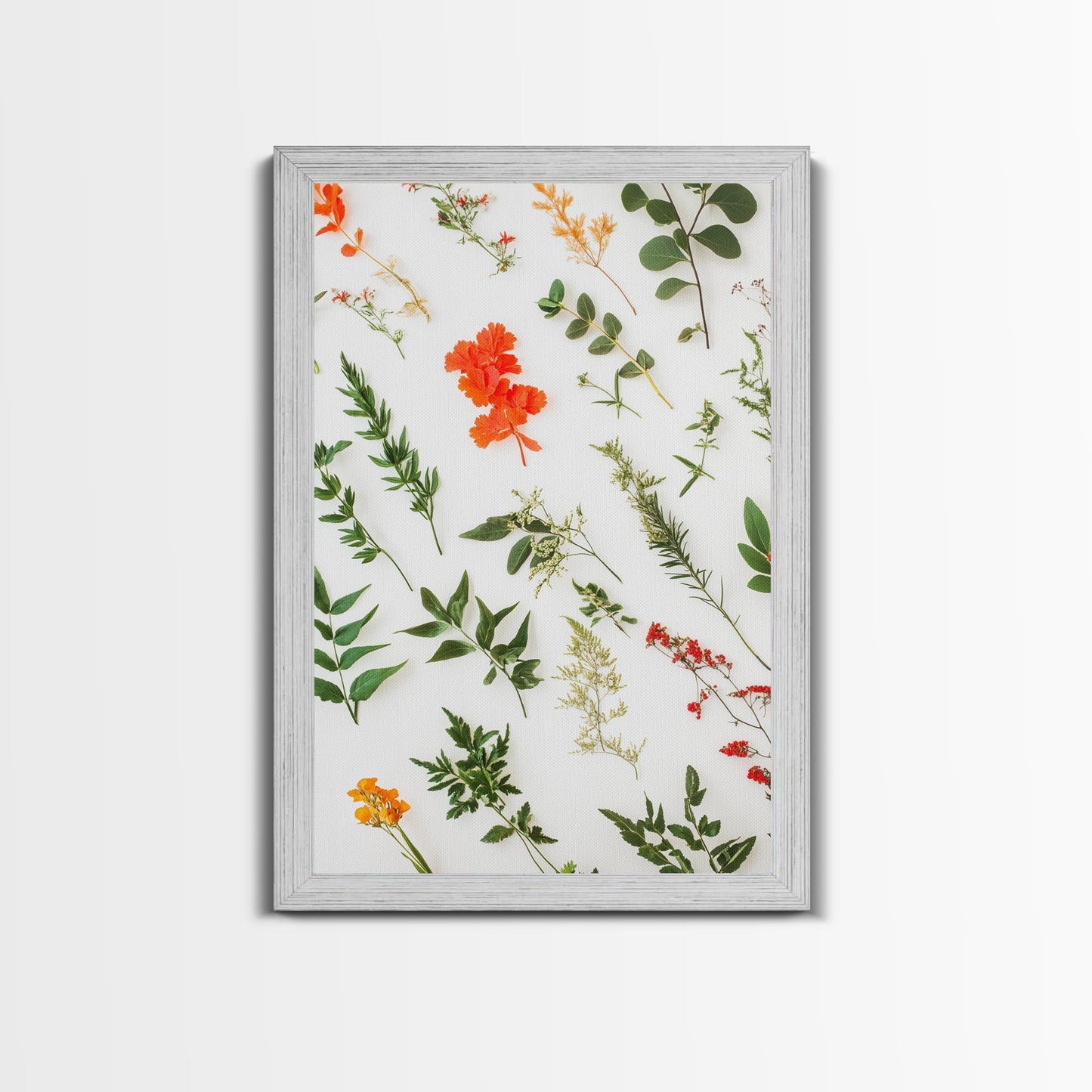 Boho Floral Botanical Wall Art Canvas Print, Minimalist Modern Farmhouse Home Decor, Living Room Wall Art, Bedroom Decor, Flower Print