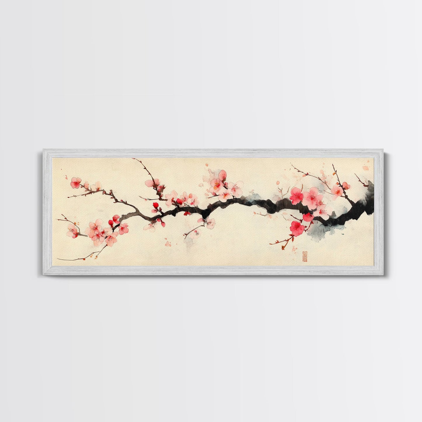 Japanese Wall Decor Landscape Print - Cherry Blossoms Painting - Japanese Minimalism Wall Art - Floral Home Decor - Flower Painting