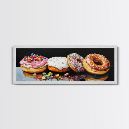Renaissance Style Painting Of Some Donuts, Framed Canvas Print, Bakery Decor, Bakery Wall Art, Donut Shop Wall Art, Funny Renaissance Art