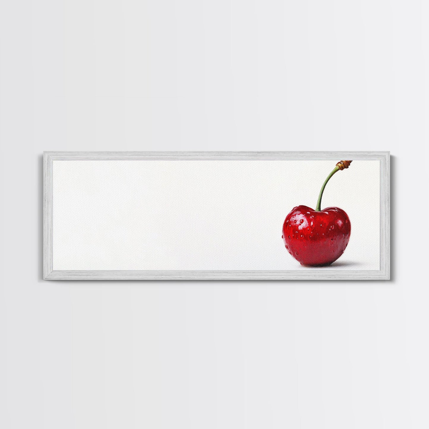 Cherry Painting Print, Panoramic Decor, Cherry Wall Art, Original Cherry Painting Wall Art For Kitchen, Extra Wide Horizontal Art, Cherry Decor