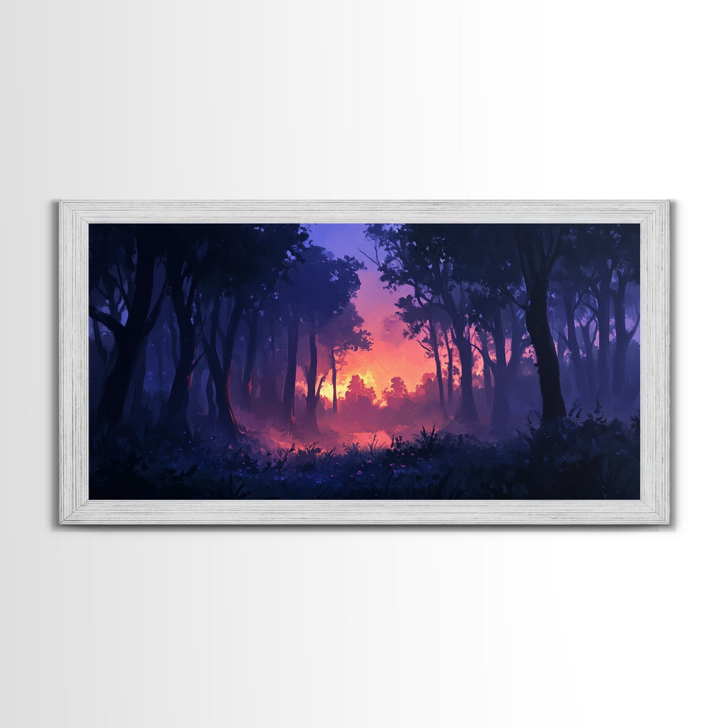 Dark Fantasy Forest Wall Art, Framed Canvas Print, Landscape Painting Print, Moody Home Decor, Landscape Wall Art, Living Room Decor
