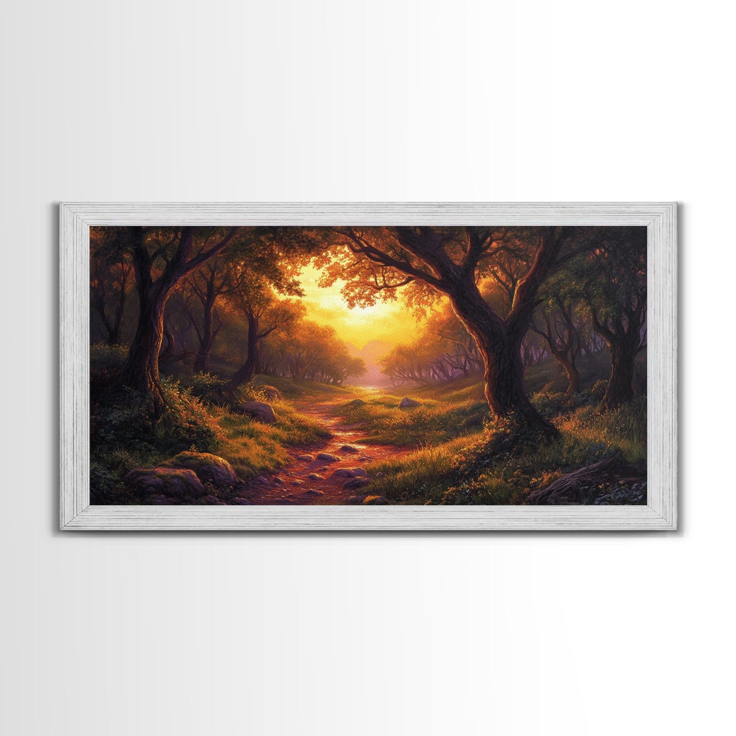 Cute Fantasy Wall Art, Framed Canvas Print, Fantasy Landscape Painting Print, Fairy Art, Fairy Landscape Wall Art Decor