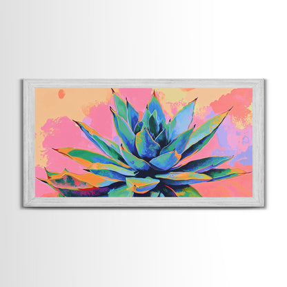 Blue Agave Wall Art Framed Canvas Print | Mexicano Art | Pueblo Style Southwestern Art | Arizona Art | Mexicano Wall Art | Agave Painting