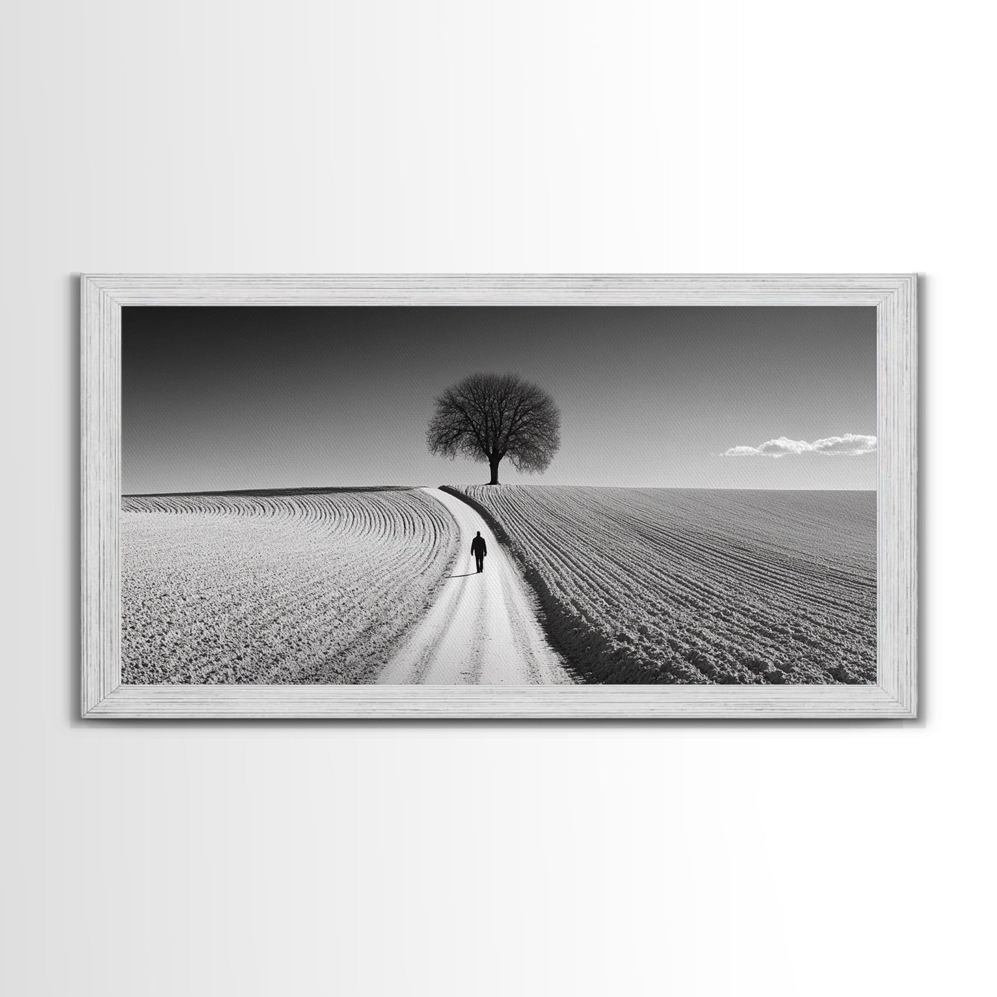 Black and White Photography Style Print - Framed Canvas Print - Subdued Home Decor - Ready to Hang Wall Art - Centerpiece Wall Art