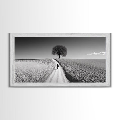 Black and White Photography Style Print - Framed Canvas Print - Subdued Home Decor - Ready to Hang Wall Art - Centerpiece Wall Art