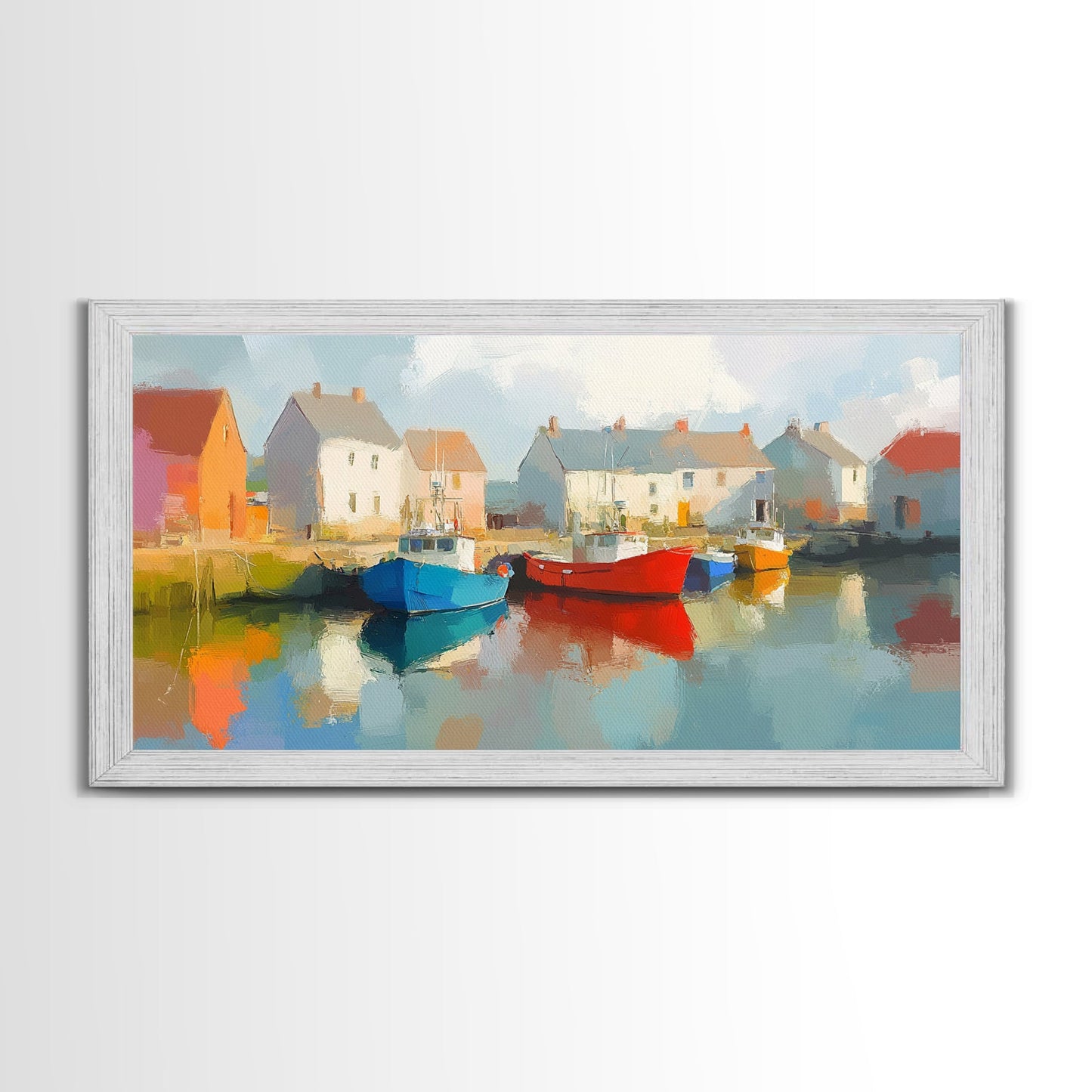 Retro Nantucket Wall Art Framed Canvas Print | Nantucket Oil Painting | Nantucket Decor | Nautical Wall Art | Seascape Painting