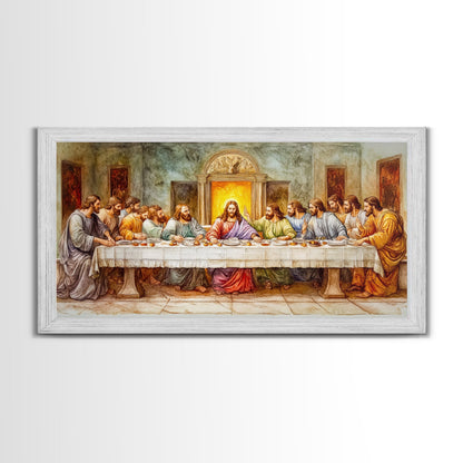 The Last Supper Reimagined - Framed Canvas Print - Christian Wall Art - Christian Decor - Jesus Painting - Jesus Art