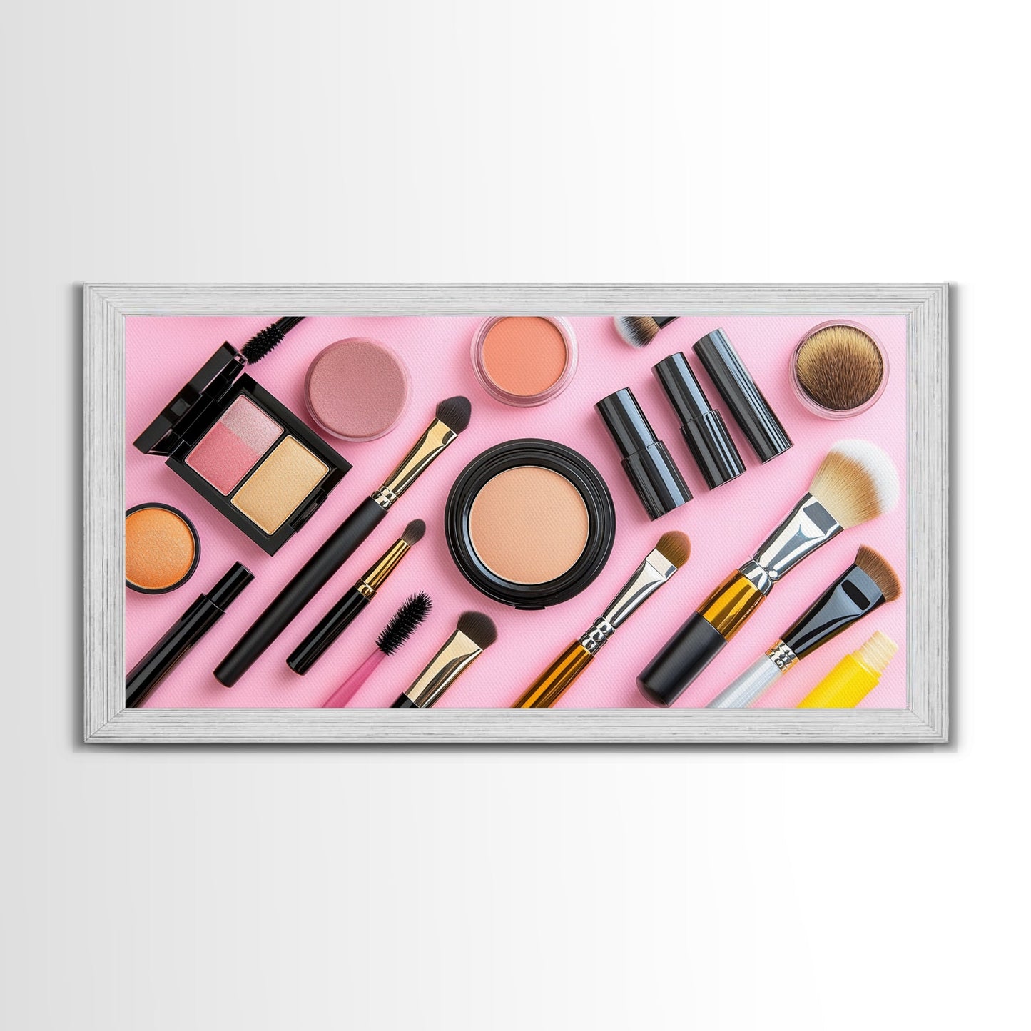 Makeup Spread Wall Art, Make Up Canvas Print, Preppy Dorm Room Wall Art, Girl's Dorm Room Wall Art, Makeup Painting