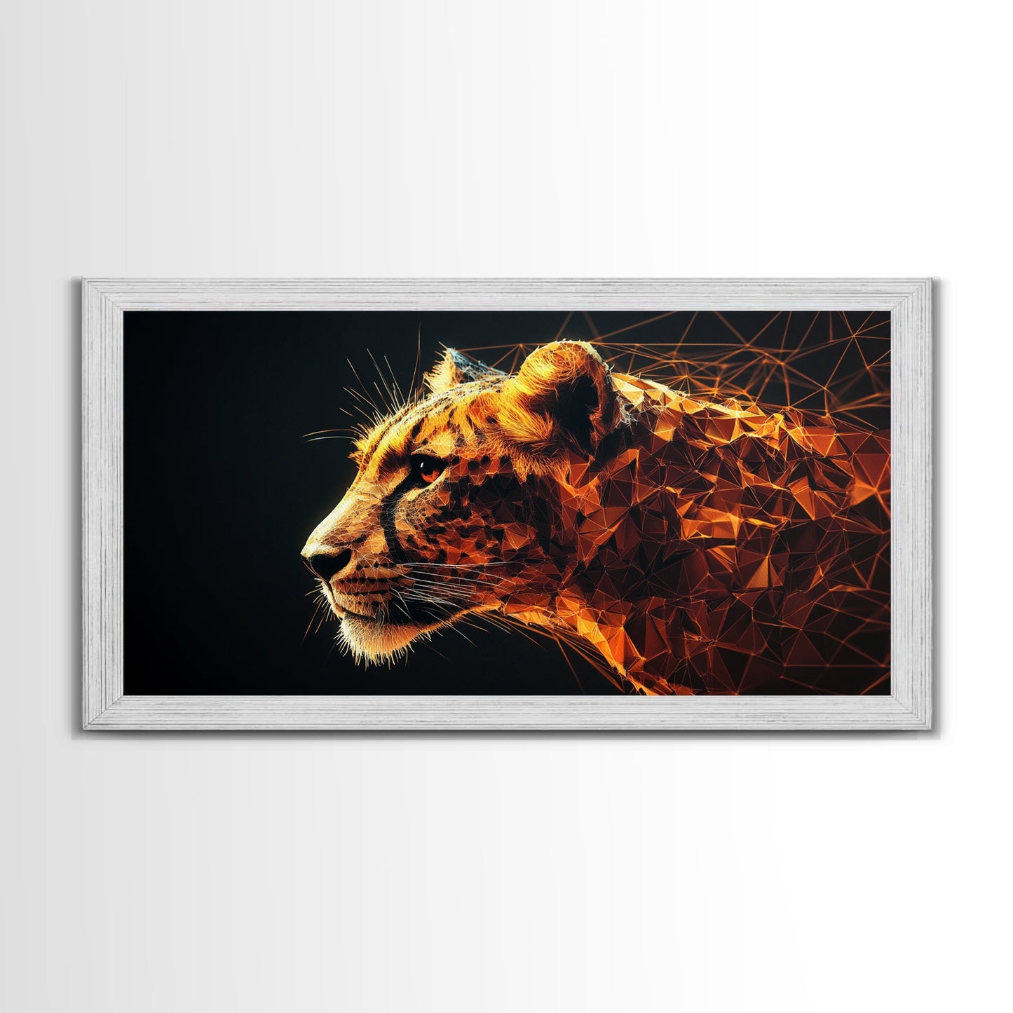Horizontal Cheetah Print - Framed Canvas Print - Cheetah Painting - Cheetah Wall Art - Big Cat Wall Art - Thought Provoking Abstract Art
