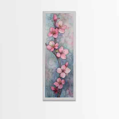 Delicate Cherry Blossom Branch Painting - Canvas Print for Floral Wall Art, Botanical Decor, Pink Bloom Art, Spring Wall Decor, Nature Print