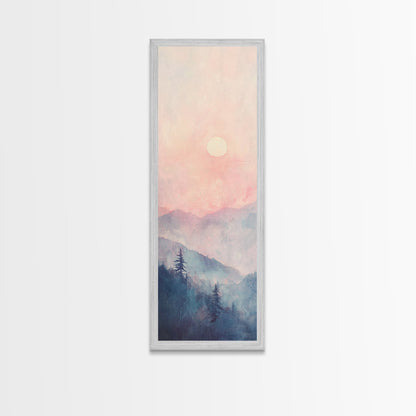 Sunset Over the Blue Ridge Mountains, Framed Canvas Print, Blue Ridge Mountains Painting, Home Decor, Ready To Hang Art, Mountain Painting