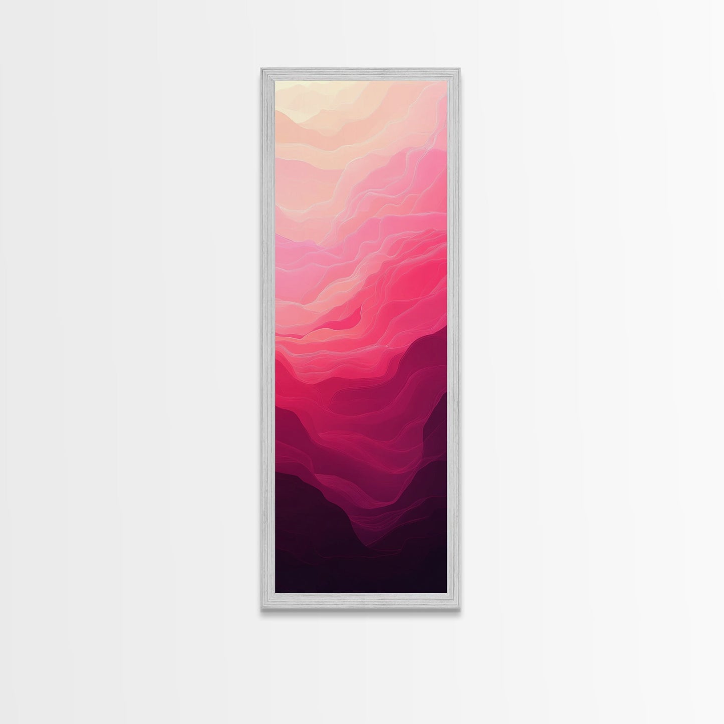 Pink Abstract Art Framed Canvas Print Minimalist Wabi Sabi Light Pink Wall Art Vertical Living Room or Bedroom Decor
