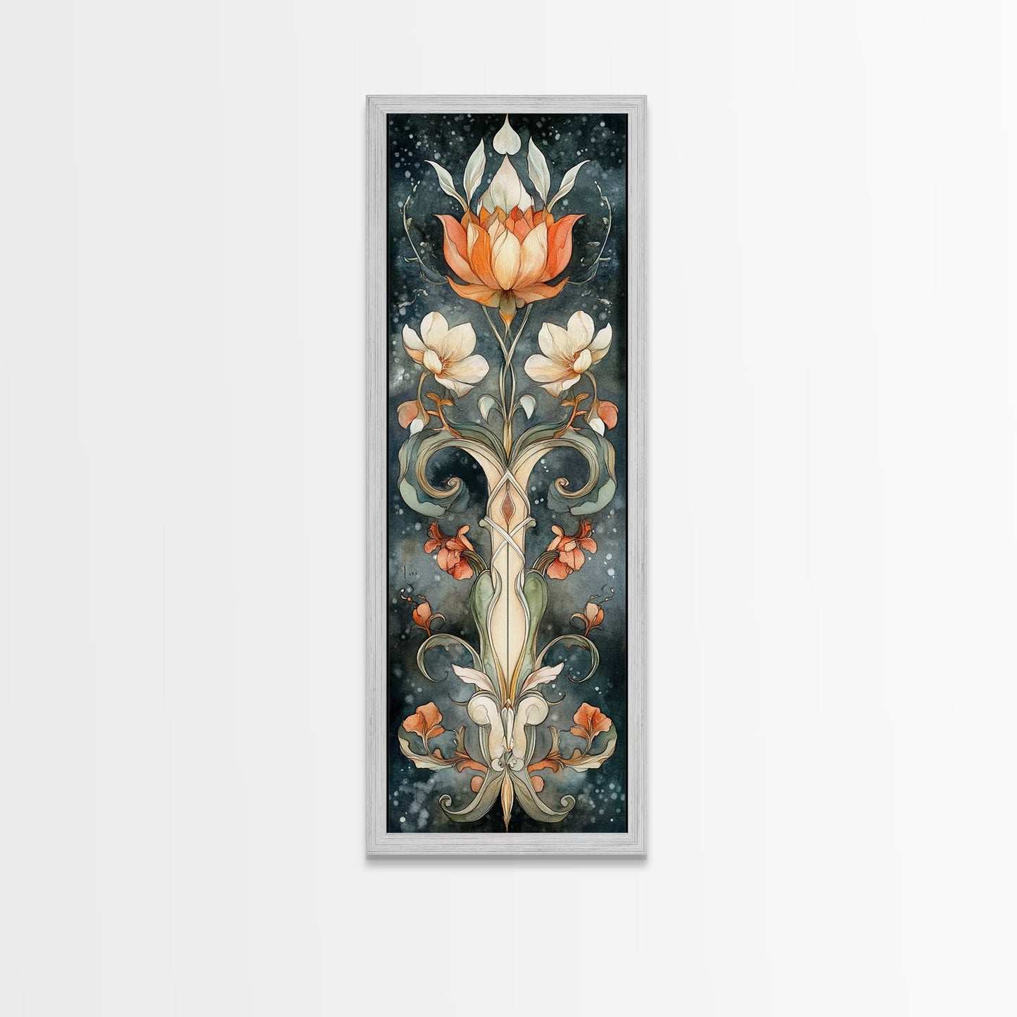 Canvas Print Sacred Geometry Wall Art Botanical Prints Art Nouveau Style Rustic Decor Skinny Wall Art Guest Room Art Christmas Gift