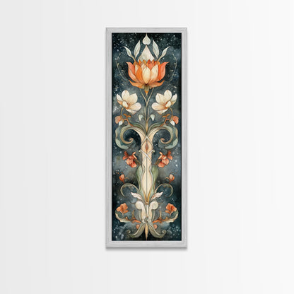 Canvas Print Sacred Geometry Wall Art Botanical Prints Art Nouveau Style Rustic Decor Skinny Wall Art Guest Room Art Christmas Gift