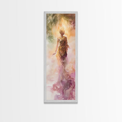 Ethereal Woman Canvas Print With Goddess Art, Light Pink Wall Art, Minimalist Art Perfect For Yoga Studio Or Feminine Spaces