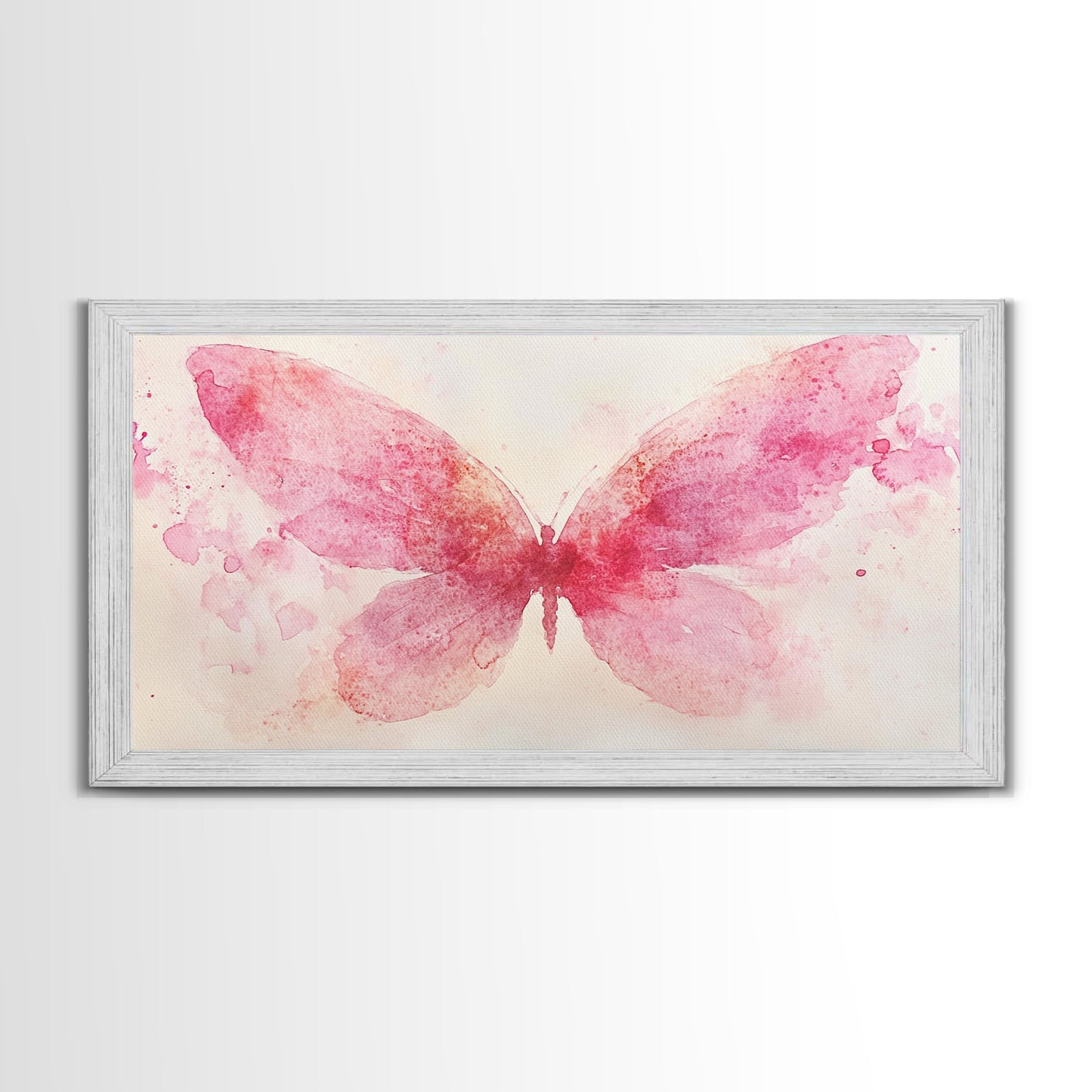 Pink Butterfly Canvas Print Whimsical Art Light Pink Wall Art Angel Art Prints Above Bed Wall Art Bedroom Decor Gift Idea