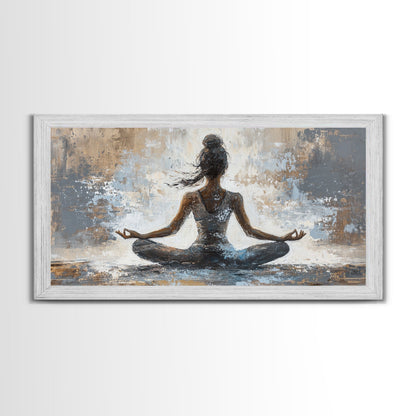 Yoga Pose Canvas Print Zen Abstract Meditation Wall Art Neutral Living Room Modern Therapy Art Gift Idea Unique Minimalist Decor