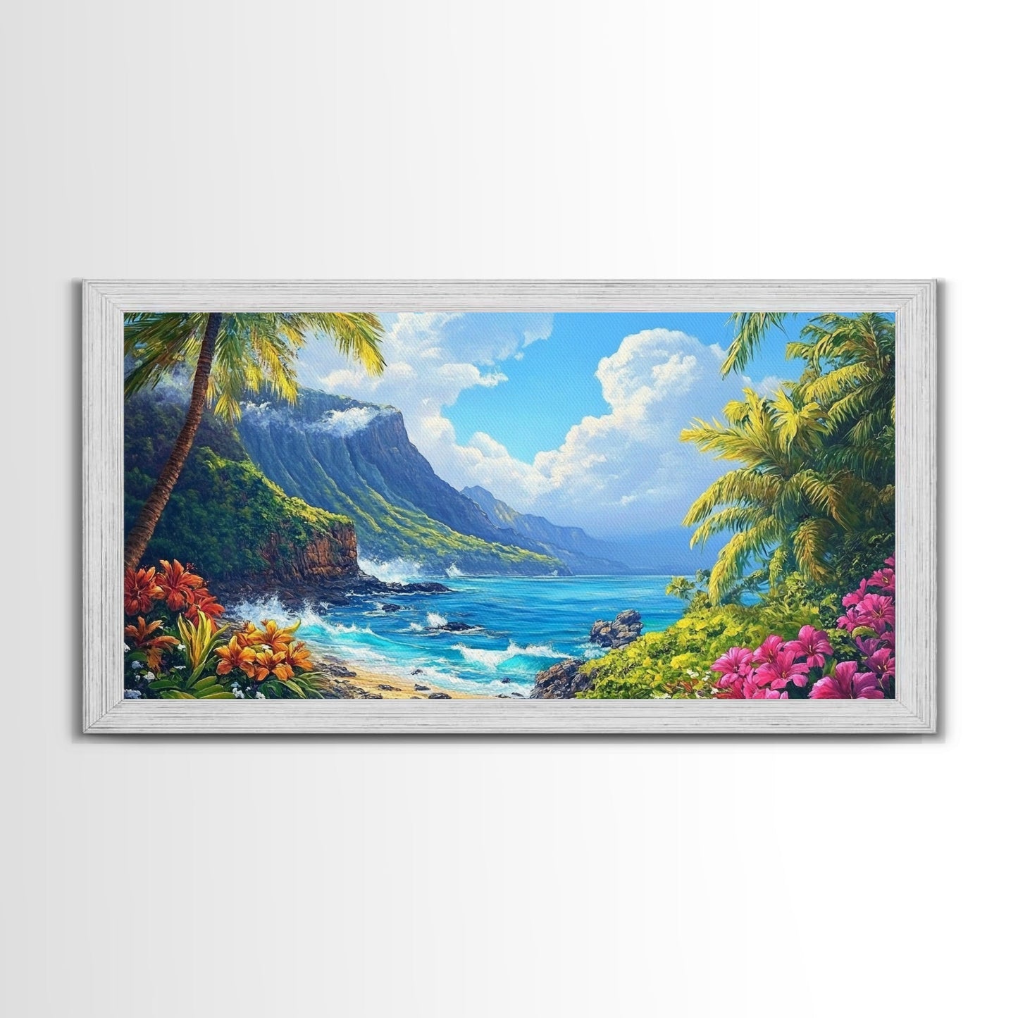 Tropical Beachscape Canvas Print Coastal Landscape Art Hawaii Decor Living Room Art Above Couch Art Nautical Wall Art Gift Idea