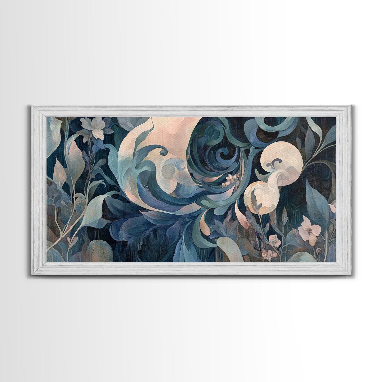 Floral Art Nouveau Canvas Print with Botanical Prints and Minimalist Art Stunning Sage Green Wall Art for Elegant Decor Spaces