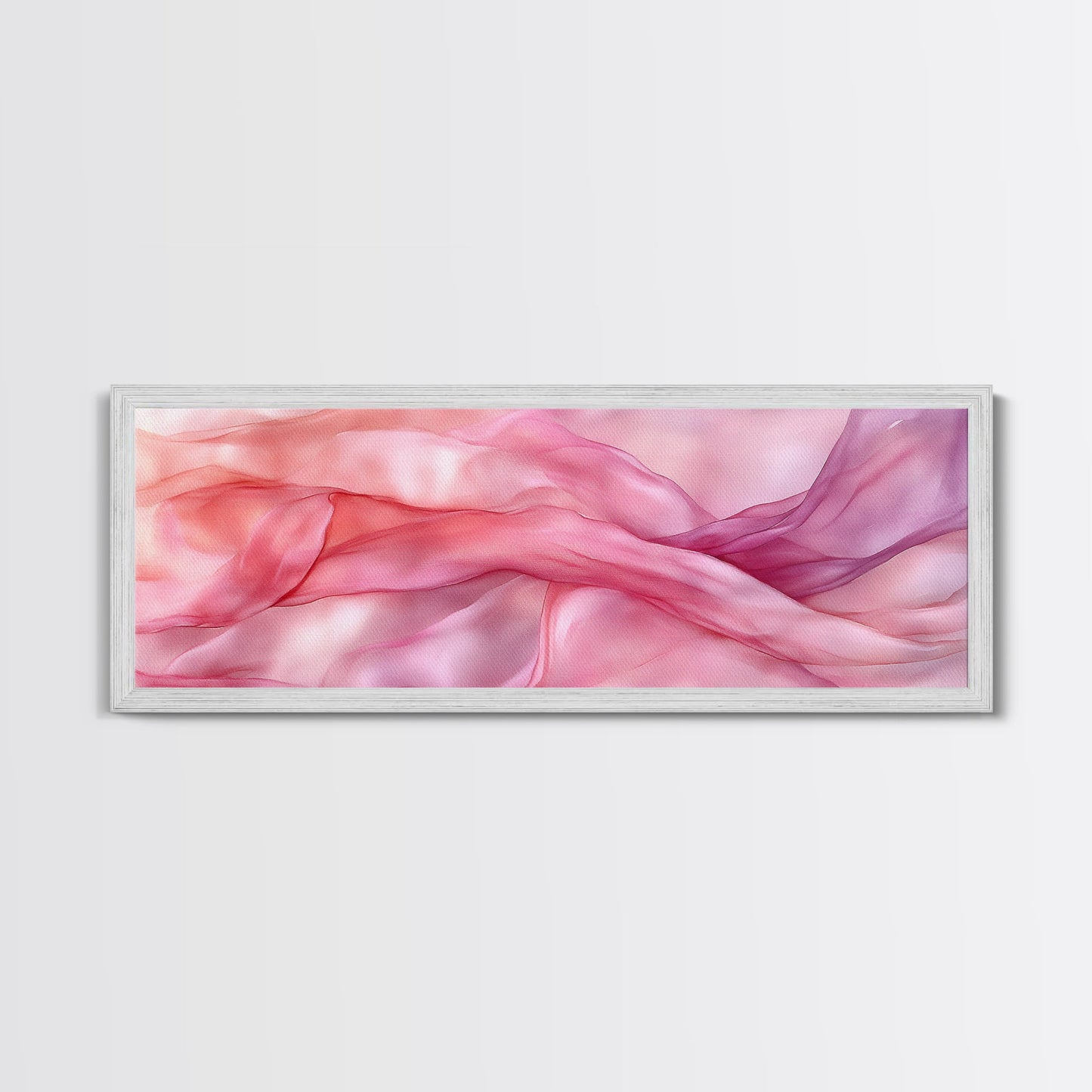 Light Pink Abstract Canvas Print Living Room Wall Art Horizontal Pink Wall Art Feminine Wabi Sabi Art Minimalist Extra Wide Art