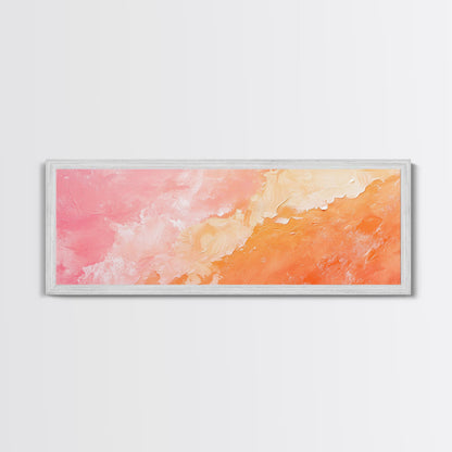 Textured Abstract Pink Canvas Print - Soft Peach and Coral Wall Art, Minimalist Fall Decor, Vibrant Pastel Bedroom Accent, Gift Idea