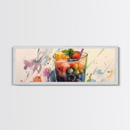 Canvas Print Vibrant Martini Wall Art Fruit of the Spirit Kitchen Art Horizontal Modern Decor Gift Idea Panoramic Painting