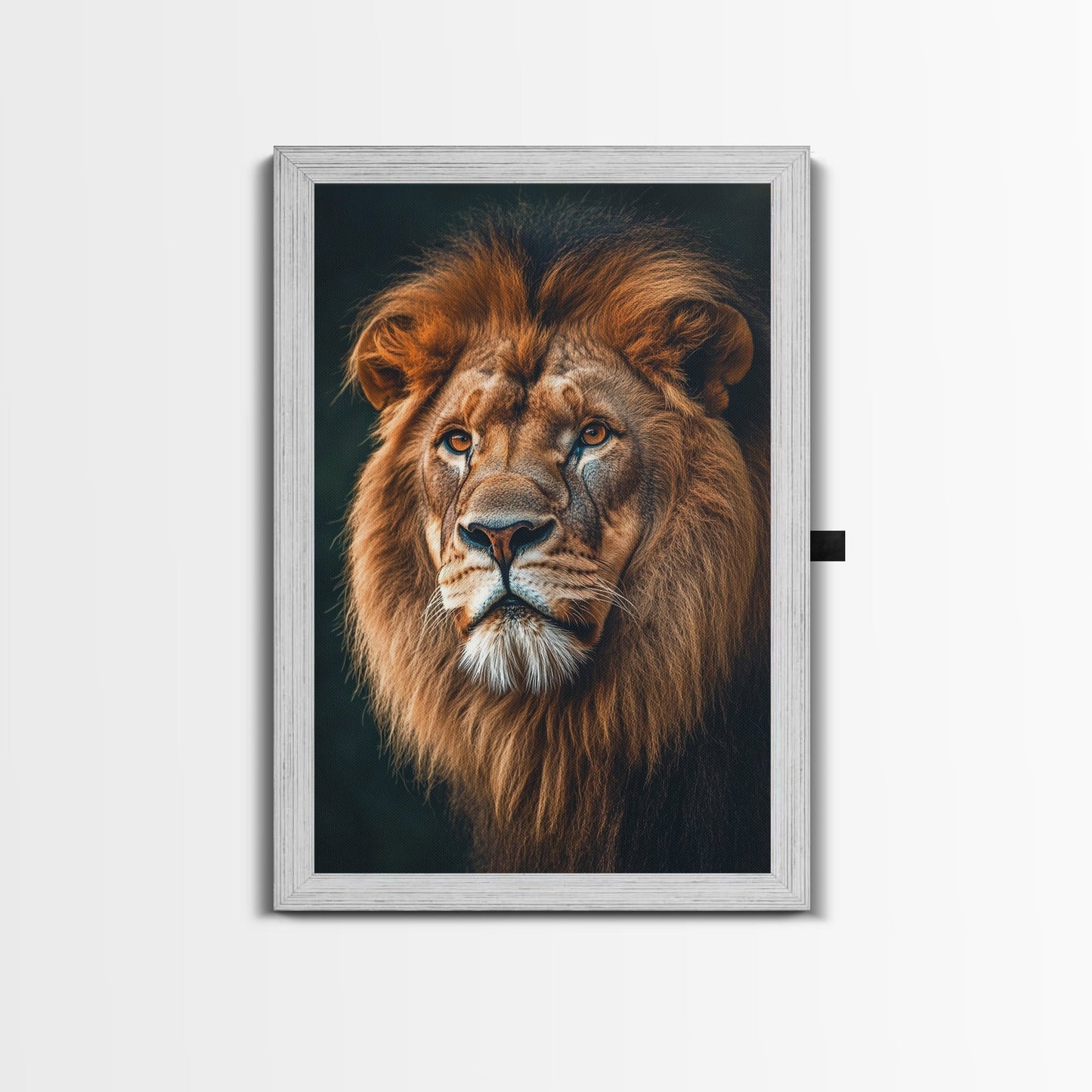 Majestic Lion Portrait Framed Canvas Print – African Art, Rustic Decor, Living Room Wall Art, Gift Idea Wildlife Inspired Home Art