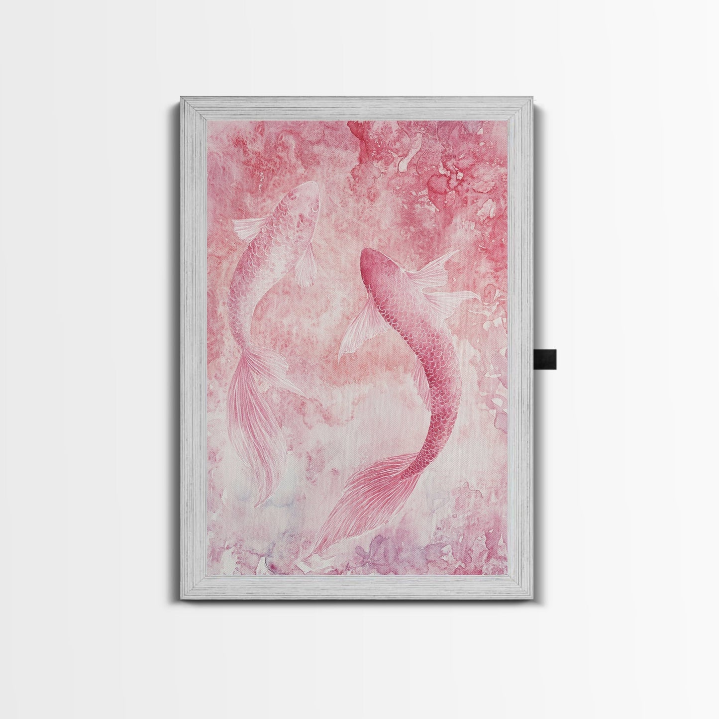 Canvas Print Koi Fish Painting Pink Abstract Art Zen Wall Art Minimalist Artwork Living Room Decor Gift Idea Bedroom Wall Art