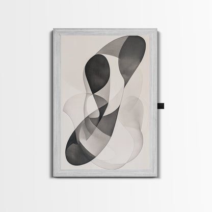 Dynamic Monochrome Abstract Canvas Print Minimalist Line Art Modern Wall Decor Gift Idea Living Room Stylish Contemporary Artwork