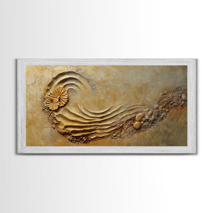 Textured Wave Art, Coastal Decor, Beach House Wall Art, Nautical Painting, Framed Canvas Print, Ocean Inspired Art, Rustic Wall Art